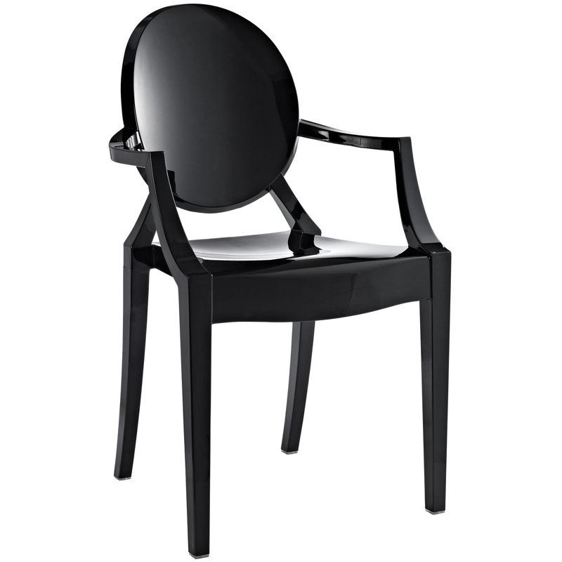Fauteuil de salle à manger noir Casper, Noir