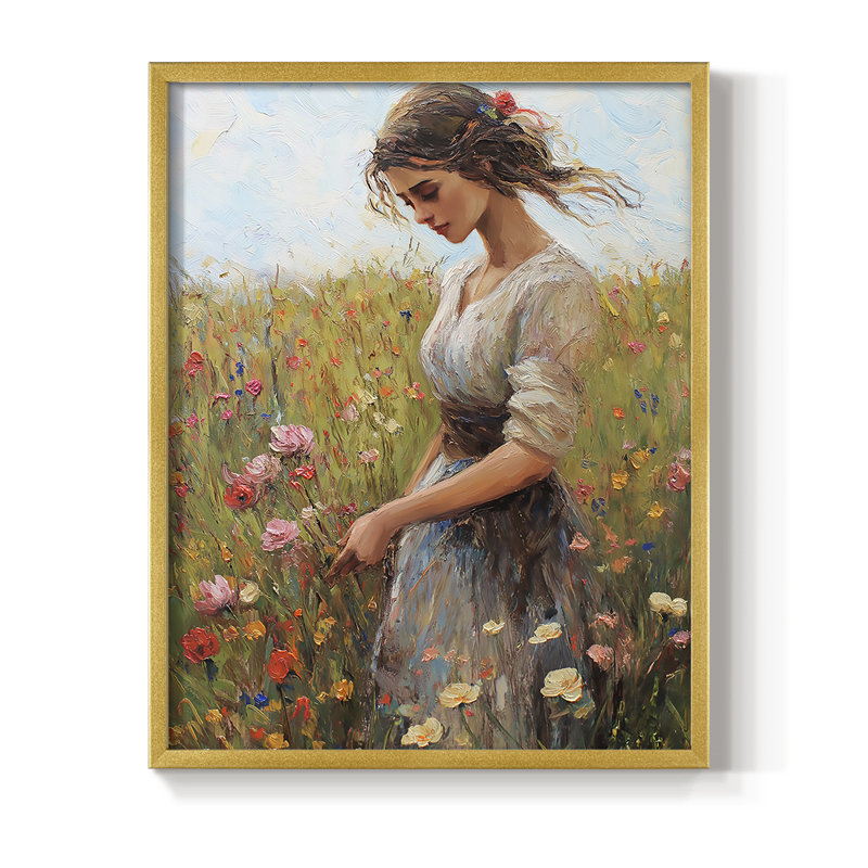 Reproduction encadrée WOMEN Series CCXCIX - bois massif, H 11 po x l 9 po, Or