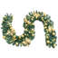 270cm Lighted Faux Poinsettia Garland with Lights