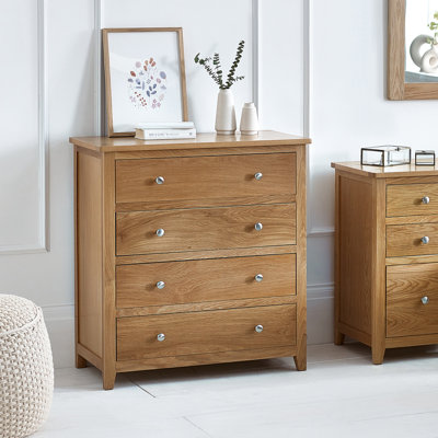 Khiry Solid Wood 83cm W 4 - Drawer Chest of Drawers