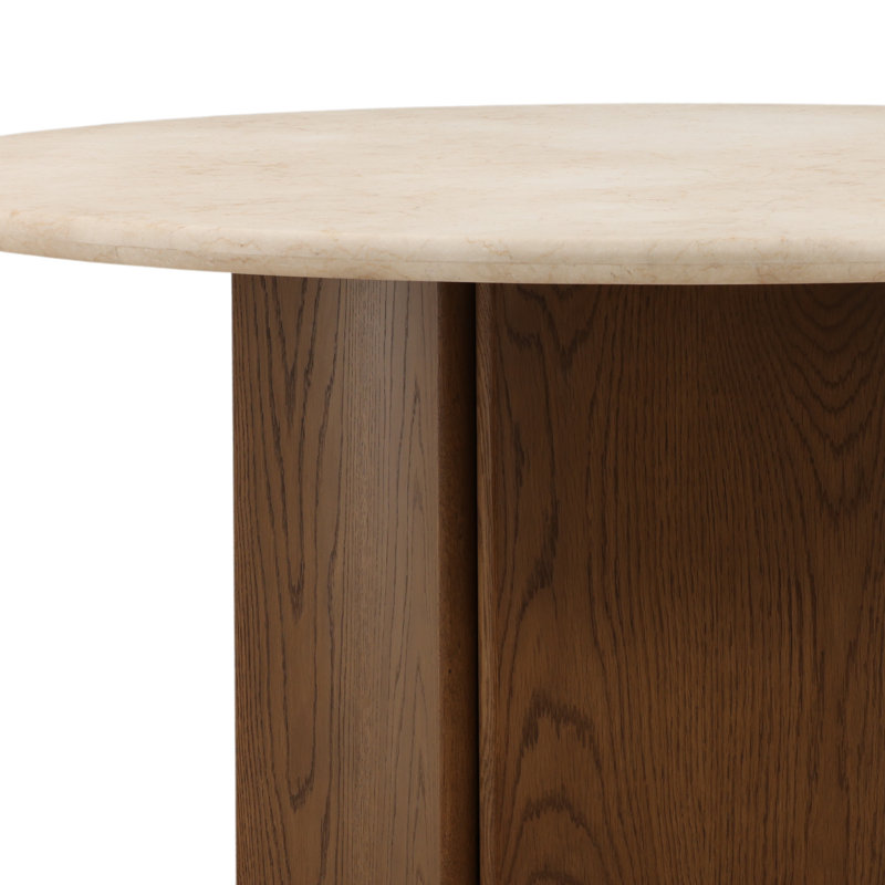 Oja 59" Pedestal Dining Table, Brown