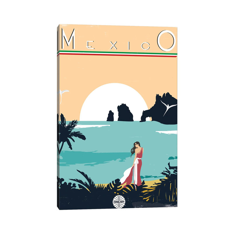 «Mexico par Fly» - Giclée sur toile tendue avec châssis, H 18 po x l 12 po x 1,5 po