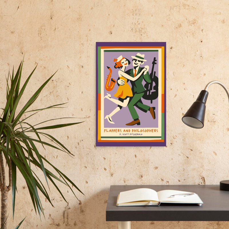 «Jazz Age Dance», art mural rétro rétro élégant, 24" H x 16" W
