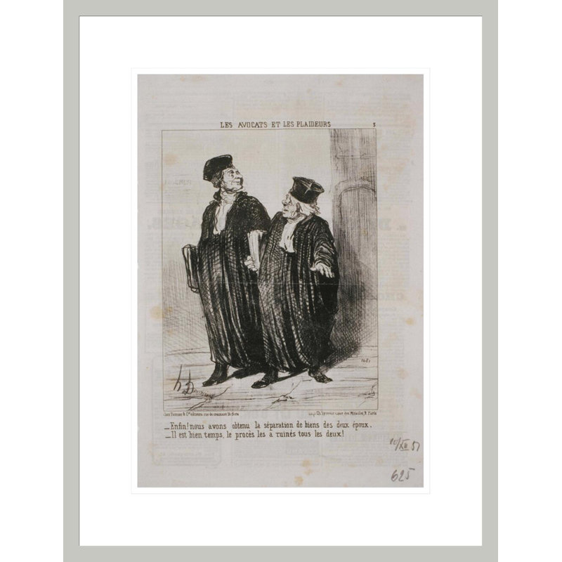 Les Avocat et Les Plaideurs: Enfin! «Nous avons obtenu la séparation des biens ...» par Honoré Daumier