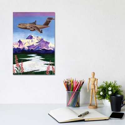 C-17 Plane Over Denali by Scott Clendaniel - Gallery-Wrapped Canvas Giclée on Canvas