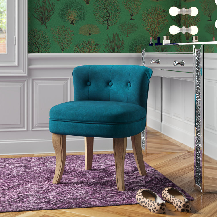 Jonna Tufted Vanity Chair with Solid Wood Legs