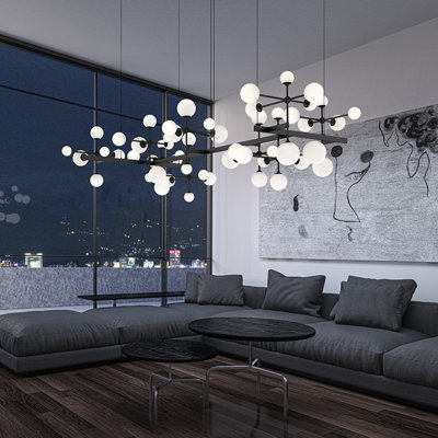 Lustre sphérique unique à 19 lumières Nebula