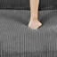 Repose-pieds de 38 po en velours côtelé gris foncé pour salon-1301301574