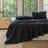 100% Washed Cotton Bedding Sheet Set 4 Pieces,1 Fitted Sheet,1 Flat Sheet and 2 Pillowcases,Comfy Textured Sheet Set-119423620-119423619