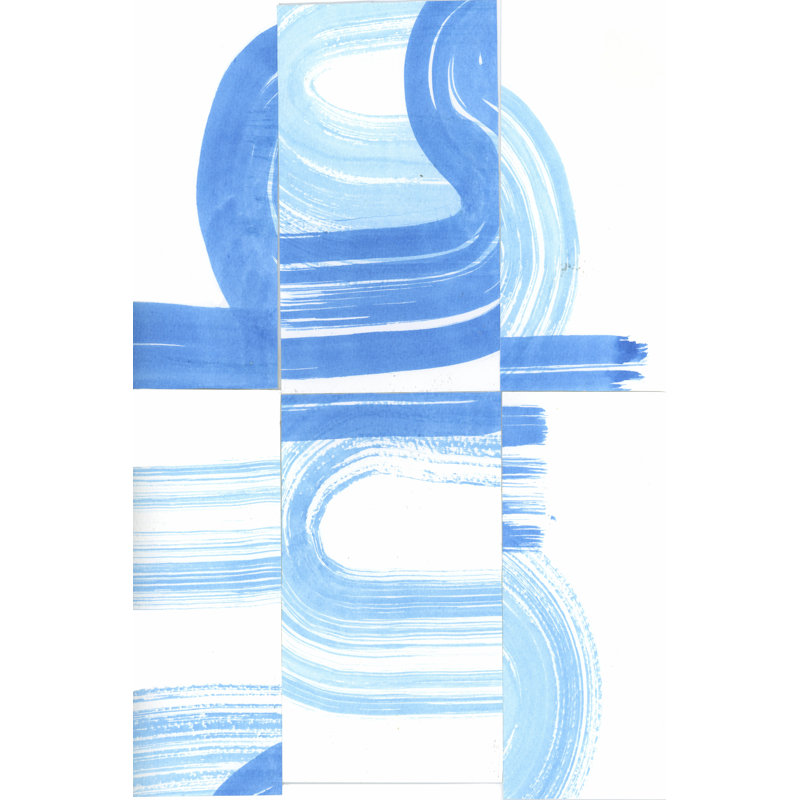 Blue Swish V by Bellissimo Art - Wrapped Canvas Painting, 122cm H x 81cm W