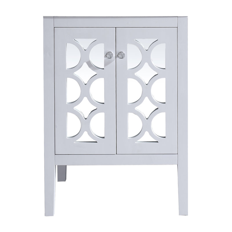 Base de meuble-lavabo de salle de bain simple 24 po seulement Caballero, Blanc