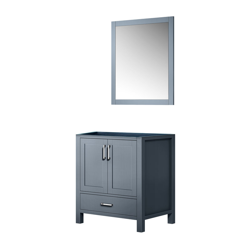 Gris foncé foncé 30 po Meuble-lavabo avec miroir, tiroir, miroir, tiroir et armoire