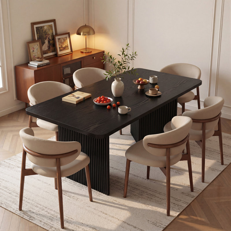 62-lnch Modern Rectangle Dining Table for 4-6