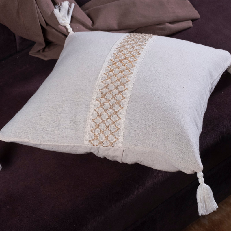 Ashwini White Square Cushion Cover