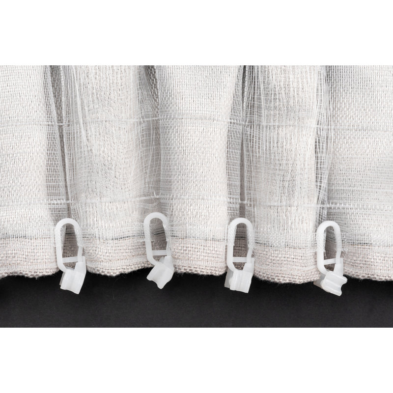 Habito Rillball Tab Top Room Darkening Single Door Curtain, 245cm W x 135cm D, Sand
