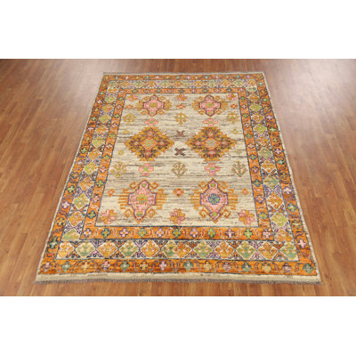 Vegetable Dye Oushak Turkish Area Rug 6x8