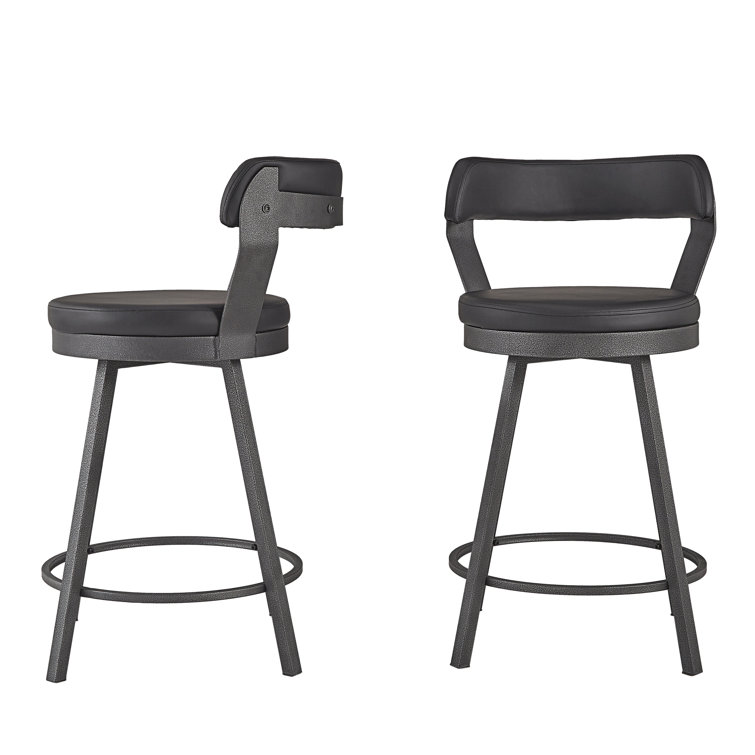 Nicks Swivel Upholstered Counter Stool with Metal Frame