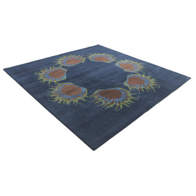 Tapis carré bleu marine Iverson