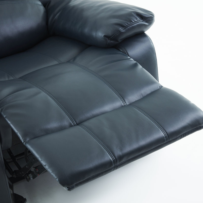 Fauteuil inclinable manuel oscillant de 37,75 po Kahler, Similicuir bleu nuit