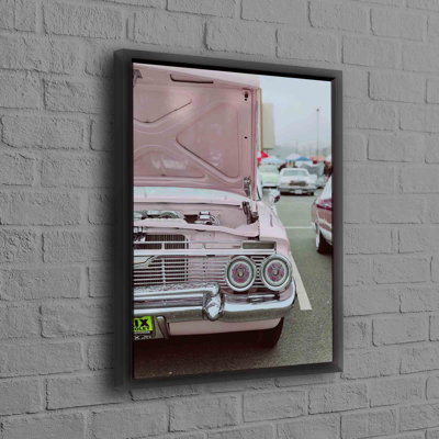 Illustration rétro d'une toile de voiture de muscle américaine au design classique pour décorations murales de garage en toile de coton