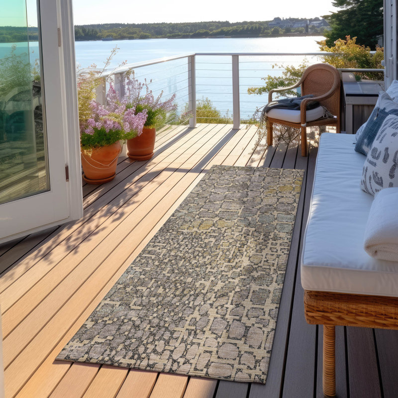 Tapis intérieur / extérieur lavable à la machine Chayden ACN988, Tapis de couloir 2 pi 3 po x 7 pi 6 po