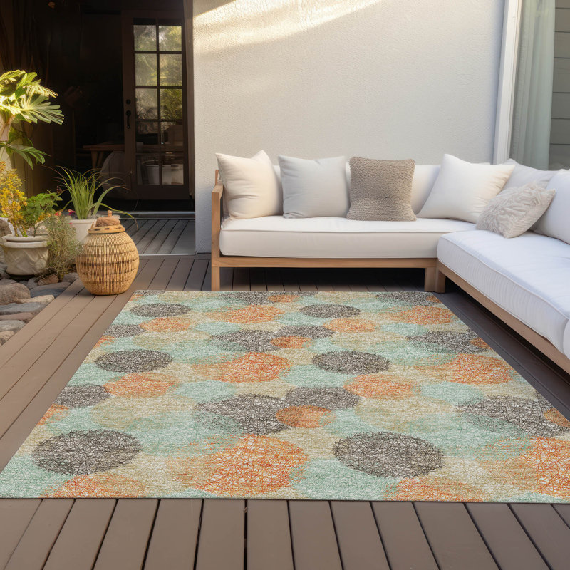 Tapis intérieur / extérieur lavable à la machine 3 pi x 5 pi ACN977 Chayden, Rectangle de 10 pi x 14 pi