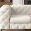 Causeuse / canapé Chesterfield en polyester capitonné Liddel avec pieds en métal noir-131087427-131087428