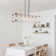  41" Modern Farmhouse 6-Light Linear Chandelier with Open Frame Pendant and Dual Chains, Adjustable Height,Ideal for Dining Room, Kitchen Island