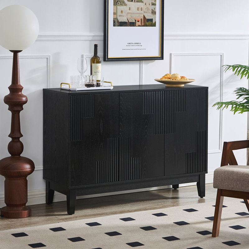 Buffet de 44,3 pouces avec tablettes réglables, Black