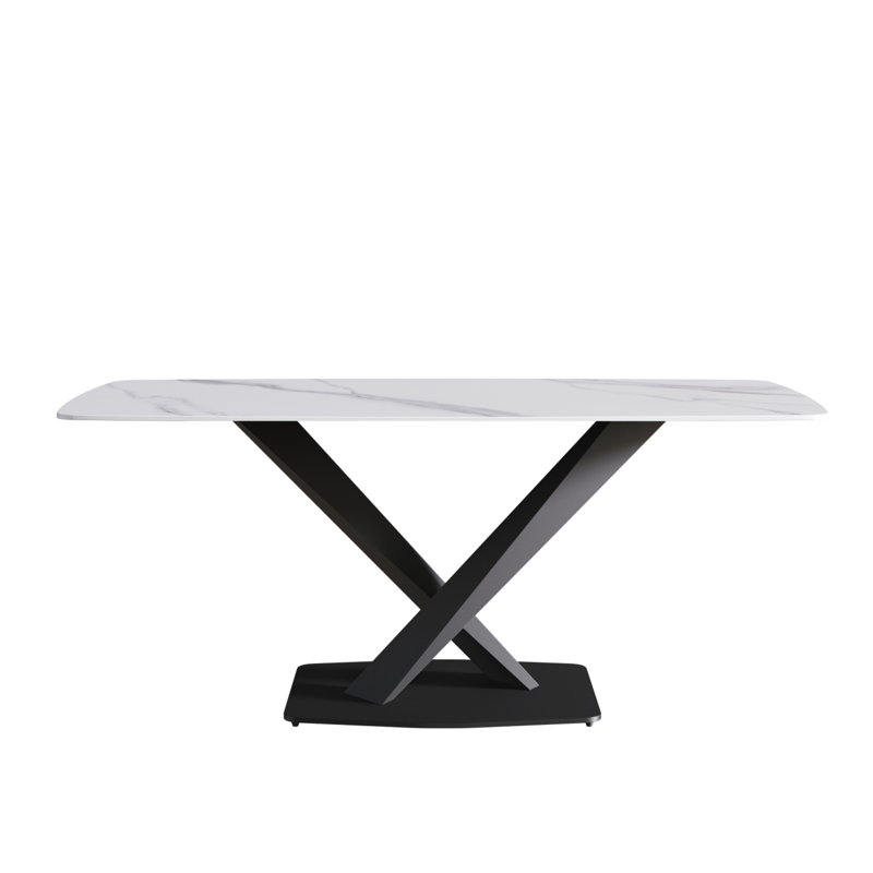 Table de salle à manger Modern, Noir, H 29,58 po x L 63,05 po x l 35,48 po