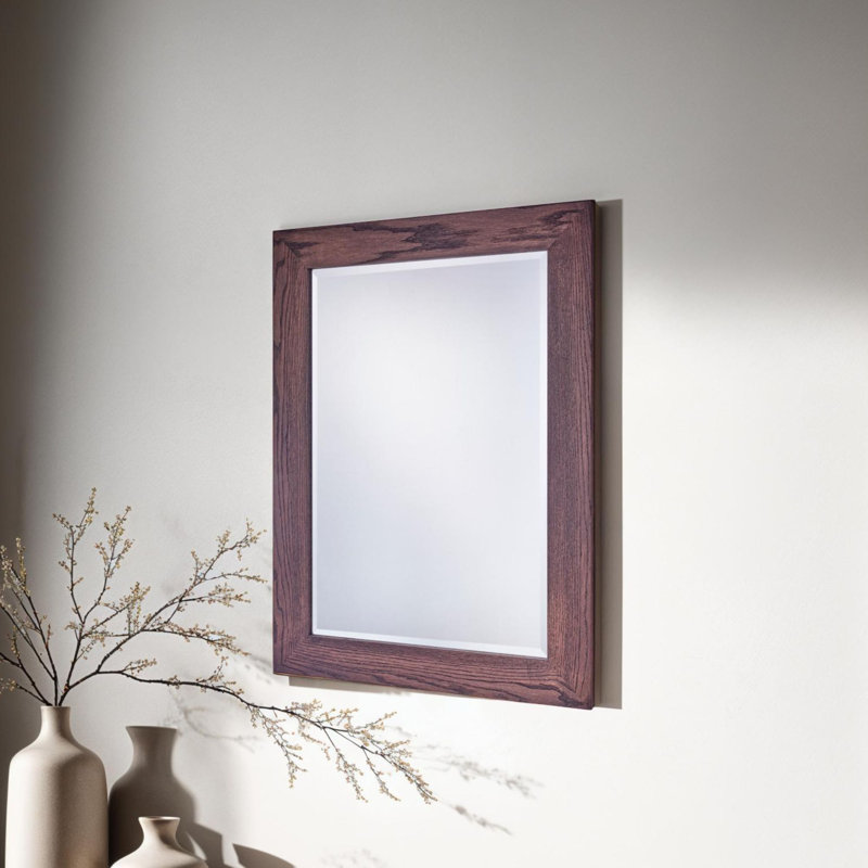 Yazzie Wood Framed Wall Mounted Accent Mirror in Rich Brown, 131.5cm H x 108.5cm W