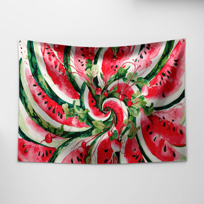 Tapisserie murale légumes et radis melon d'eau