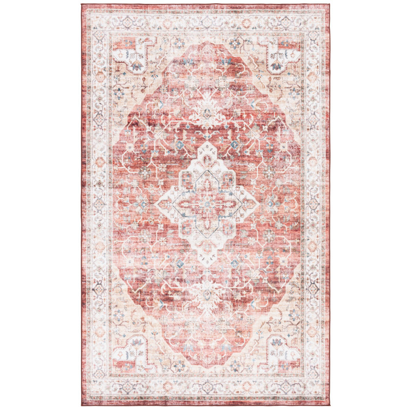 Riskus Monica Performance Machine Washable Oriental Rug, Square 6'