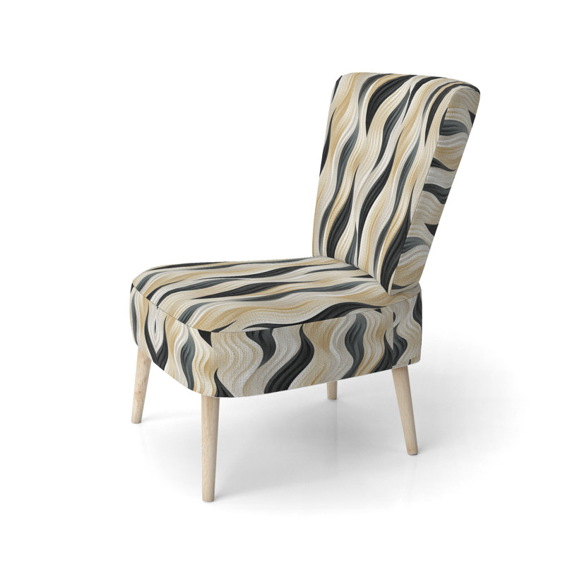 Chaise d'appoint rembourrée moderne et contemporaine Black Minimalist Elegance III