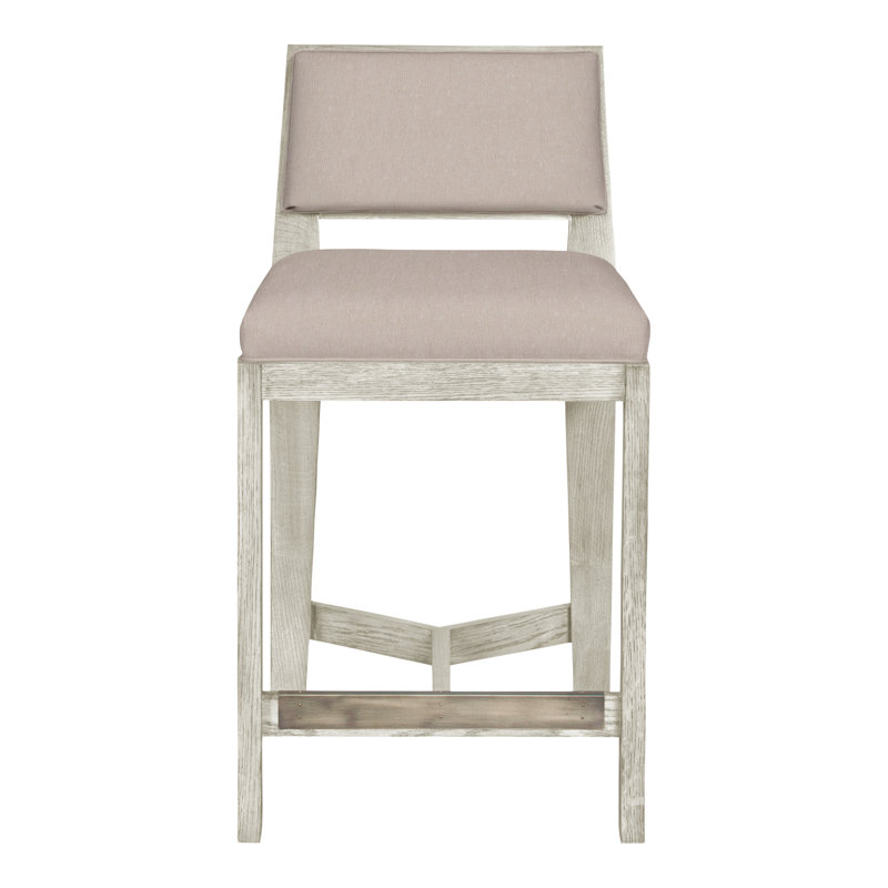 Scoville By Thom Filicia Upholstered Counter Stool with Solid Wood Frame, Wrenn, Fauve Jiggles