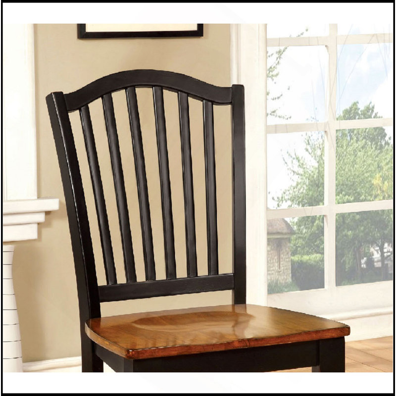Ensemble de 2 chaises d'appoint au fini noir et chêne antique
