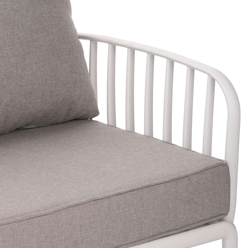 Ensemble de conversation pour patio 9 pièces, ensemble de mobilier modulaire d'extérieur moderne avec deux tables basses carrées, siège épais à coussin épais pour porche et balcon