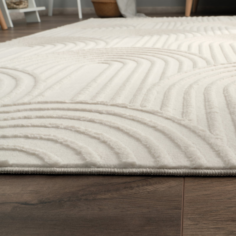 Lynell Rectangle Geometric Dhurrie, Light Beige, Rectangular 80cm x 150cm