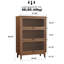 Bibliothèque en bois massif avec portes en verre, armoire à vin polyvalente-653225508-653225530