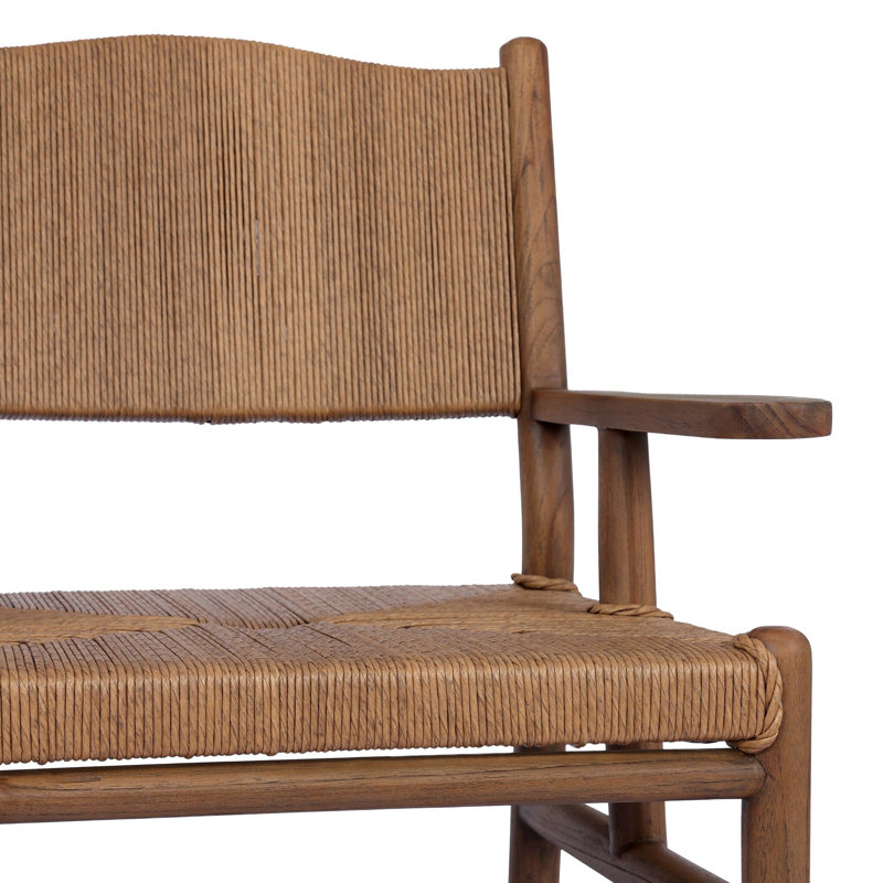 Herrin Outdoor Teak Dining Armchair, Stained Toasted Brown