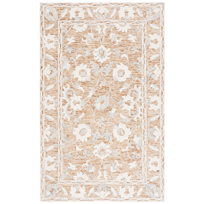Tapis Marquee 502 de couleur rouille / bleu, Rectangle 8 pi x 10 pi