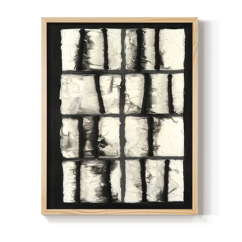 Linear Entropy II Framed Print - Solid Wood, Natural, 11" H x 9" W
