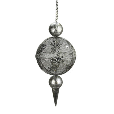 Lanterne suspendue 18 po en métal antique vieilli