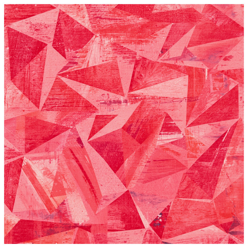 Tapis de bain rouge à formes géométriques, L 24 po x L 17 po