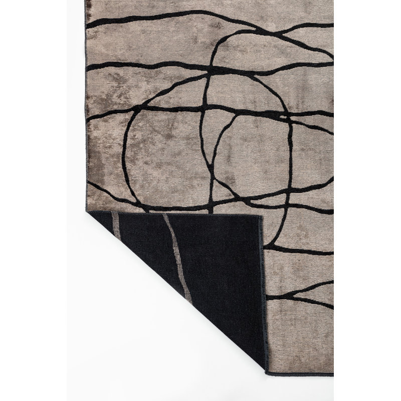 Tapis noir / taupe Rapture, Rectangle 7 pi 10 po x 9 pi 10 po