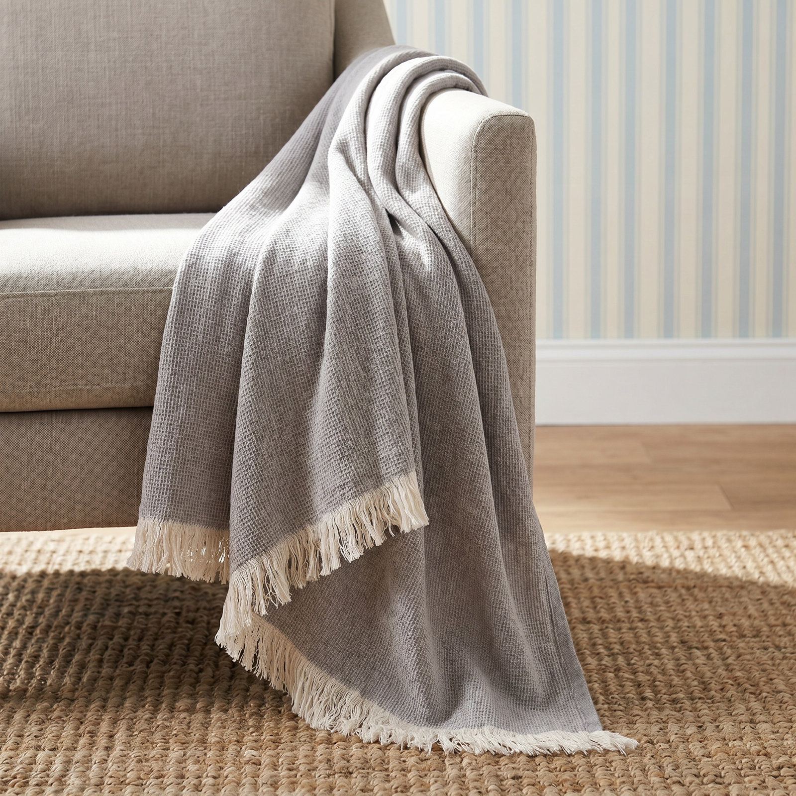 Cotton Throw Blanket, Shale 