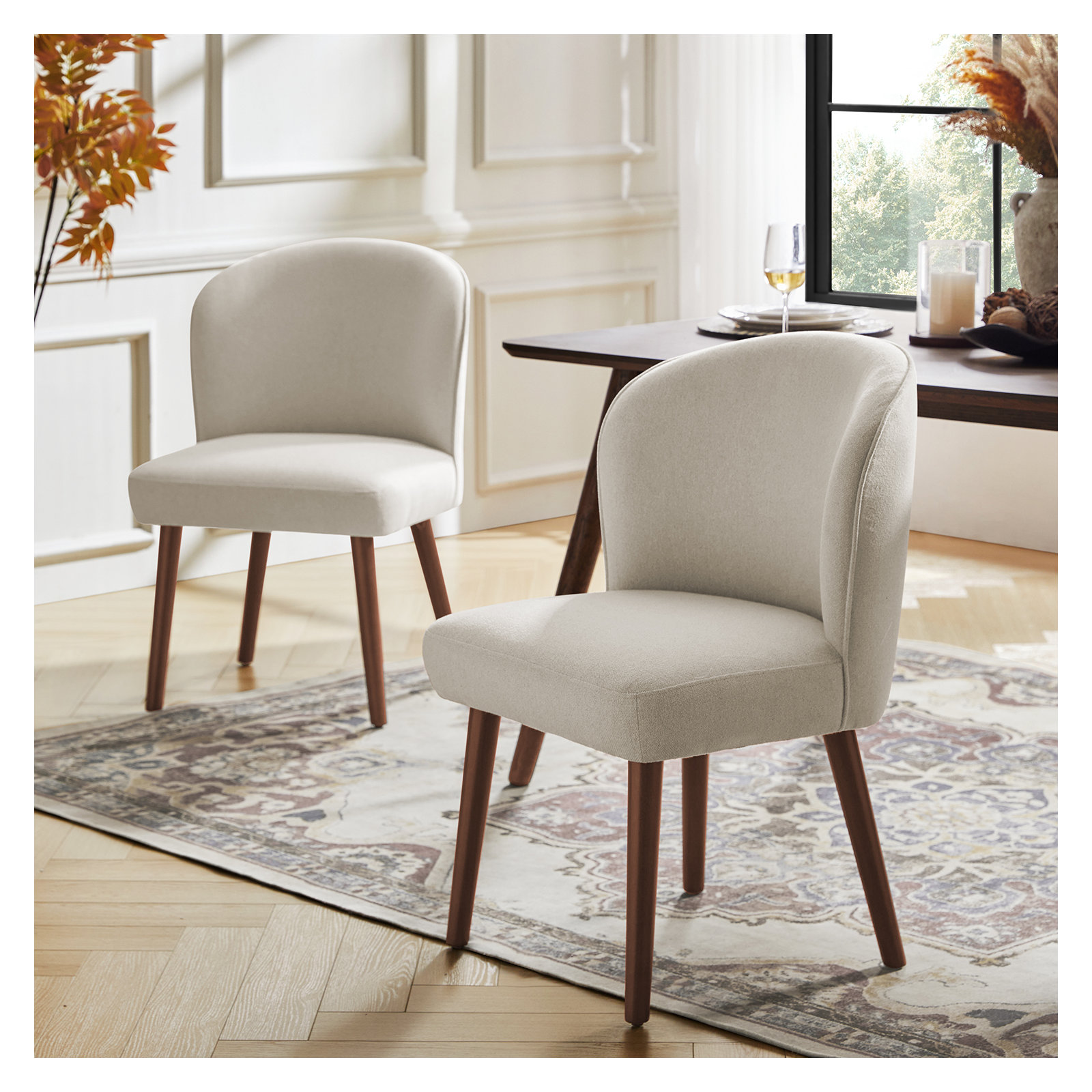 Davia Upholstered Dining Chair, Linen