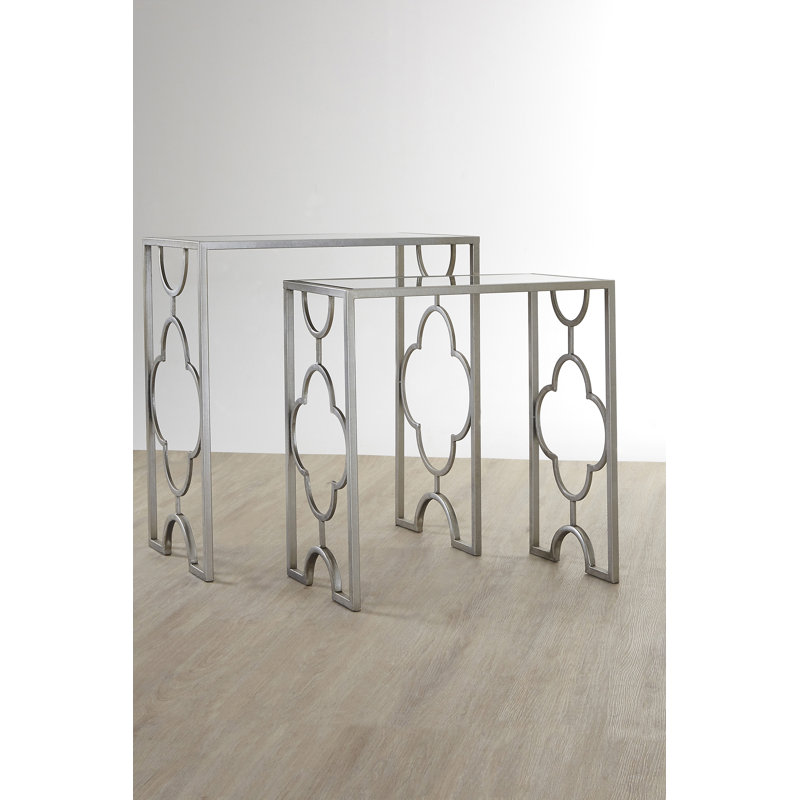 Glendive Sled Nesting Tables, Silver