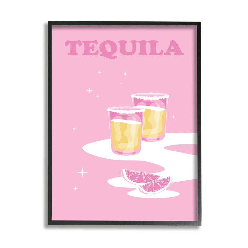 Assortiment de bouteilles de champagne rose tendance - ao-912, H 14 po x l 11 po x P 1,5 po, Giclée encadrée noir minuit