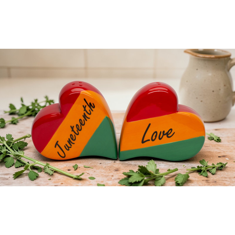 Juneteenth With Love Hearts Salt And Pepper